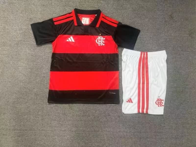 Kids Flamengo 2026 Home Soccer Jersey And Shorts