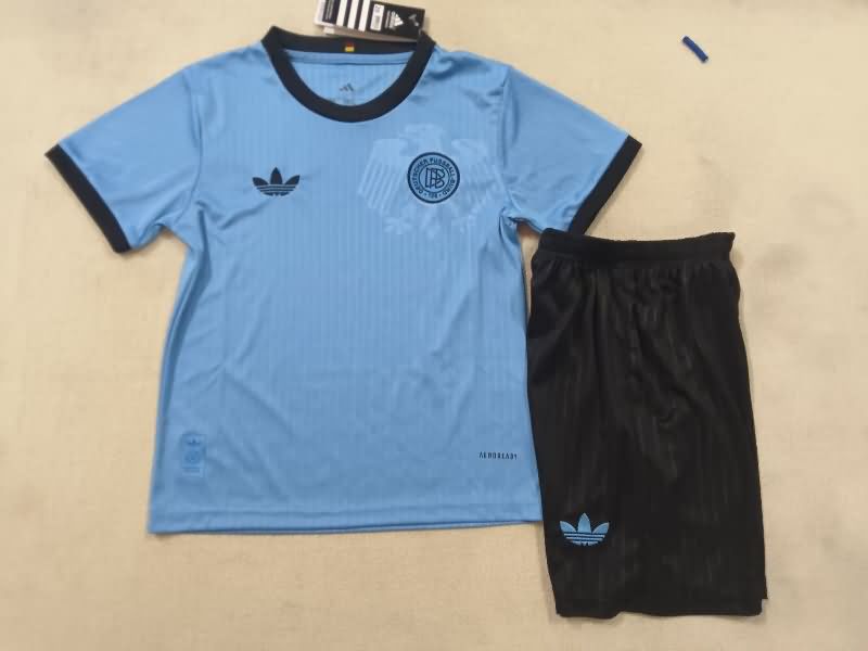 Kids Germany 125th Anniversary Goalkeeper Blue Soccer Jersey And Shorts