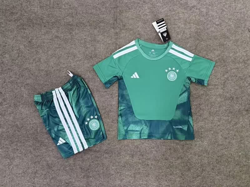 Kids Germany 2026 World Cup Goalkeeper Green Soccer Jersey And Shorts