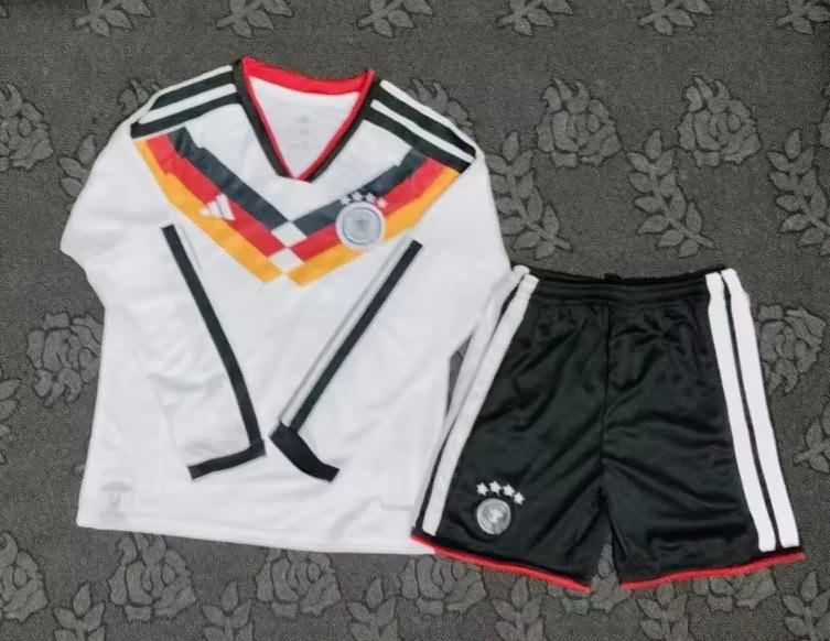 Kids Germany 2026 World Cup Home Long Sleeve Soccer Jersey And Shorts Kids Germany 2026 World Cup Home Long Sleeve Soccer Jersey And Shorts