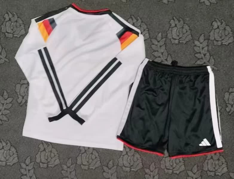Kids Germany 2026 World Cup Home Long Sleeve Soccer Jersey And Shorts