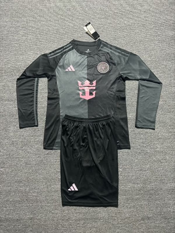 Kids Inter Miami 2025 Away Long Sleeve Soccer Jersey And Shorts Kids Inter Miami 2025 Away Long Sleeve Soccer Jersey And Shorts