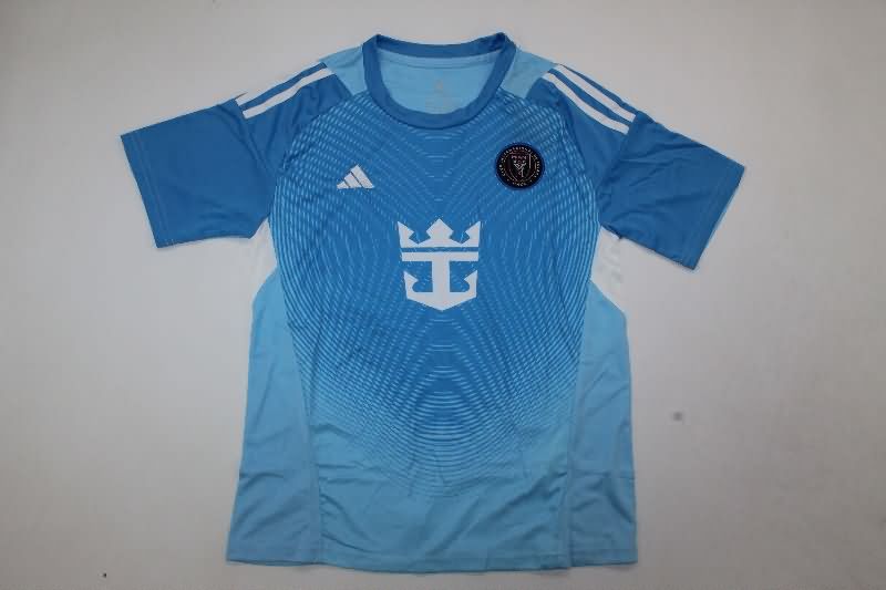 Kids Inter Miami 2025 Goalkeeper Blue Soccer Jersey And Shorts