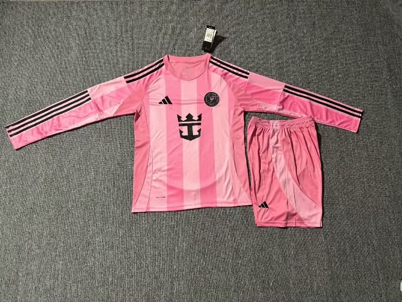 Kids Inter Miami 2025 Home Long Sleeve Soccer Jersey And Shorts