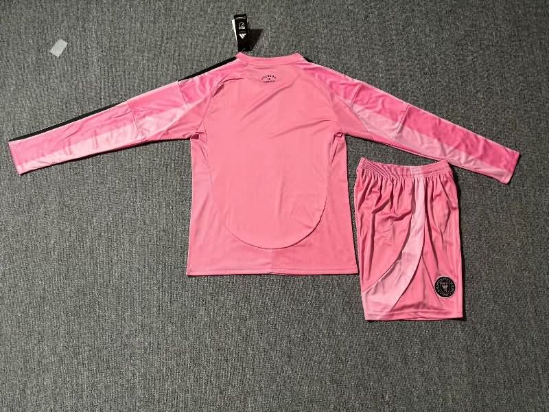 Kids Inter Miami 2025 Home Long Sleeve Soccer Jersey And Shorts