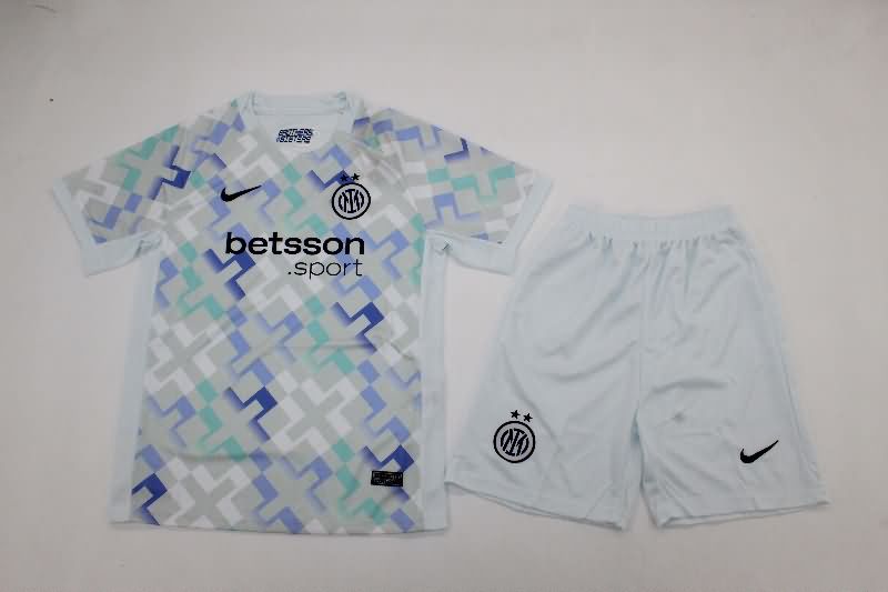 Kids Inter Milan 25/26 Away Soccer Jersey And Shorts
