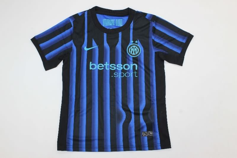 Kids Inter Milan 25/26 Home Soccer Jersey And Shorts