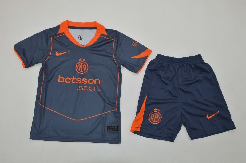 Kids Inter Milan 25/26 Third Soccer Jersey And Shorts