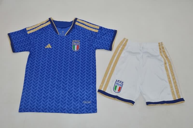 Kids Italy 25/26 Home Soccer Jersey And Shorts (Player)