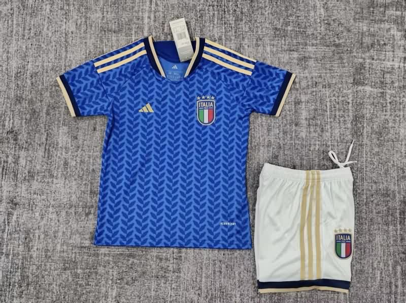 Kids Italy 2025 Home Soccer Jersey And Shorts