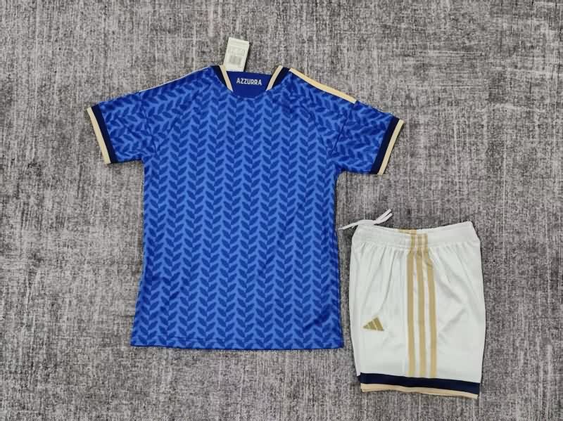 Kids Italy 2025 Home Soccer Jersey And Shorts