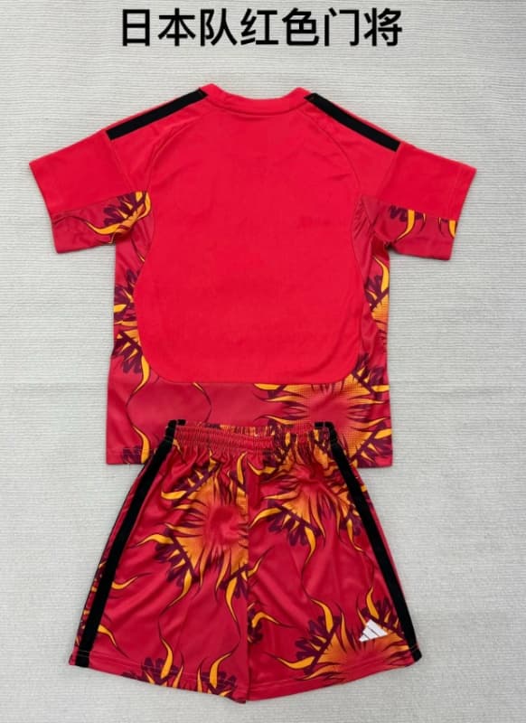 Kids Japan 2026 World Cup Goalkeeper Red Soccer Jersey And Shorts