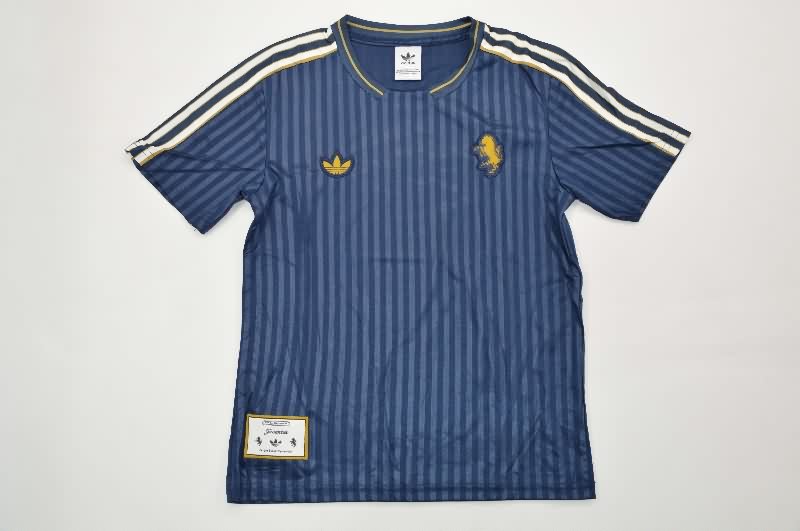 Kids Juventus 25/26 Dark Blue Soccer Jersey And Shorts