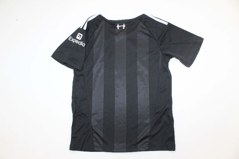 Kids Liverpool 25/26 Goalkeeper Black Soccer Jersey And Shorts 02