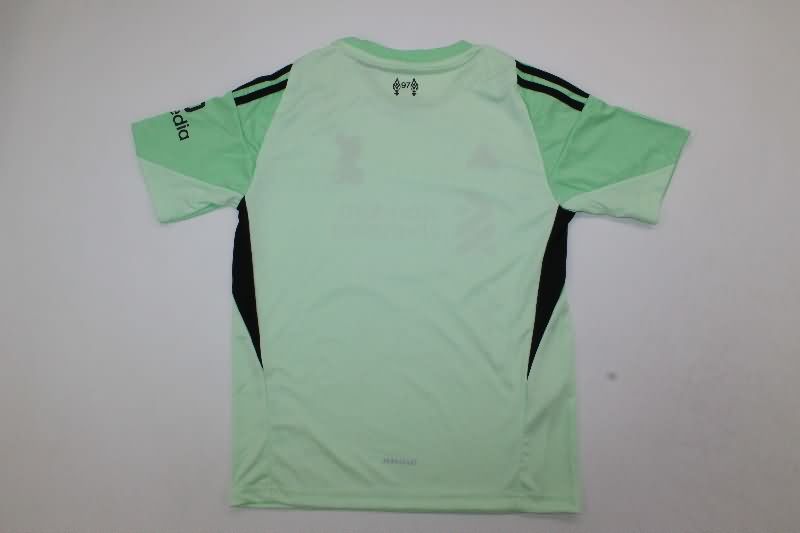 Kids Liverpool 25/26 Goalkeeper Green Soccer Jersey And Shorts Leaked
