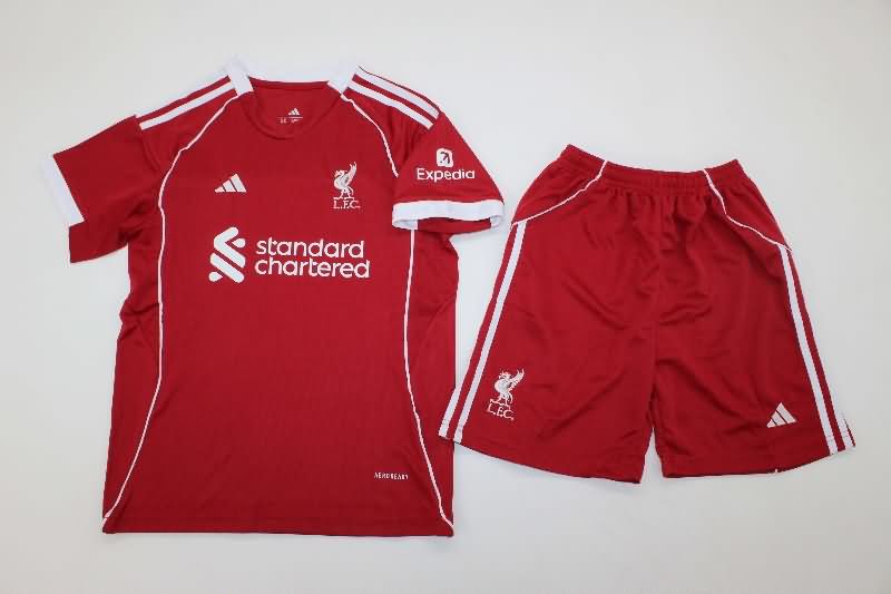 Kids Liverpool 25/26 Home Soccer Jersey And Shorts