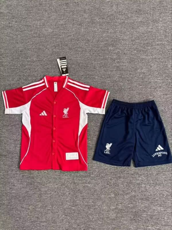 Kids Liverpool 25/26 Travel Soccer Jersey And Shorts