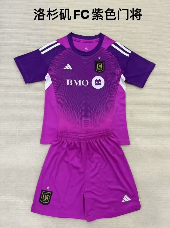 Kids Los Angeles FC 2025 Goalkeeper Purple Soccer Jersey And Shorts