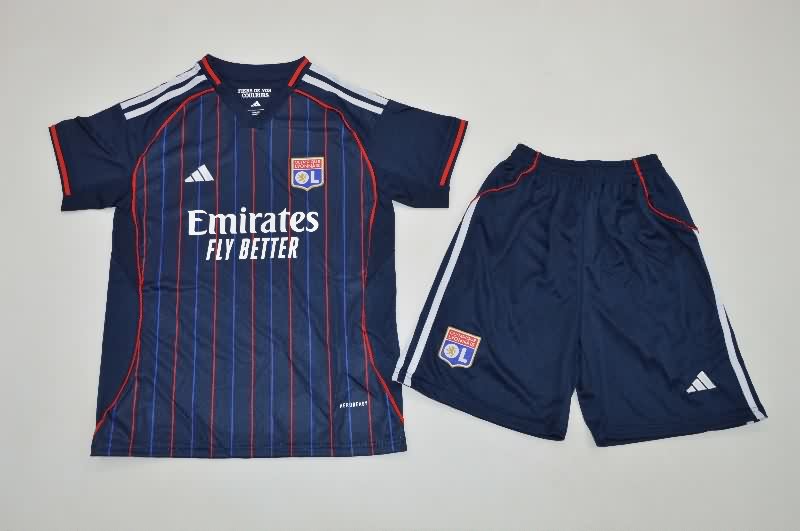 Kids Lyon 25/26 Away Soccer Jersey And Shorts Kids Lyon 25/26 Away Soccer Jersey And Shorts