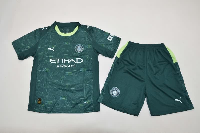 Kids Manchester City 25/26 Fourth Soccer Jersey And Shorts