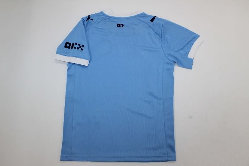 Kids Manchester City 25/26 Home Soccer Jersey And Shorts