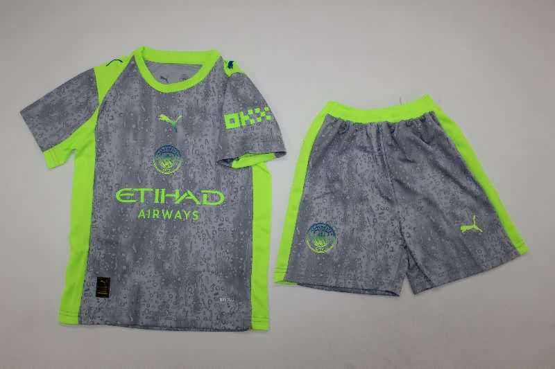 Kids Manchester City 25/26 Third Soccer Jersey And Shorts
