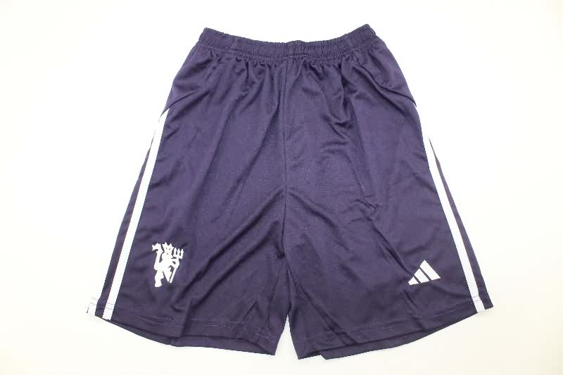 Kids Manchester United 25/26 Away Soccer Jersey And Shorts