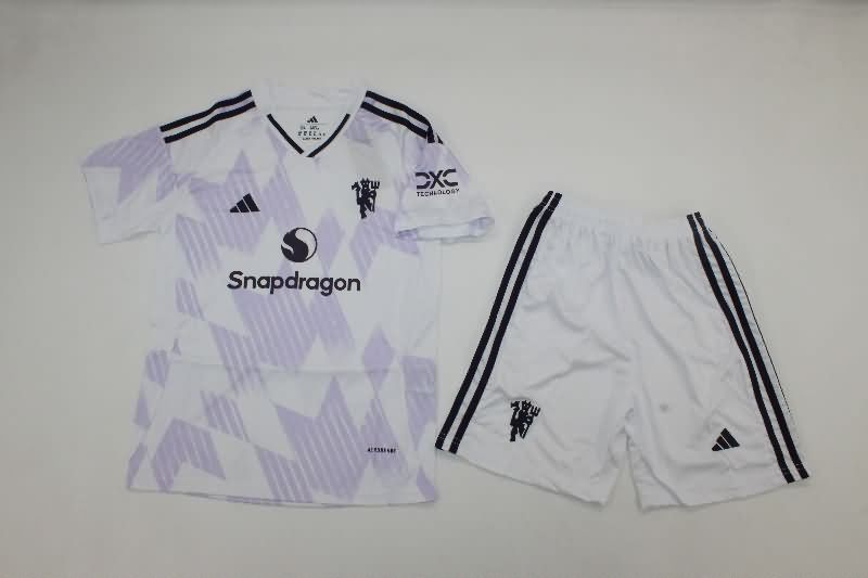 Kids Manchester United 25/26 Away Soccer Jersey And Shorts Leaked