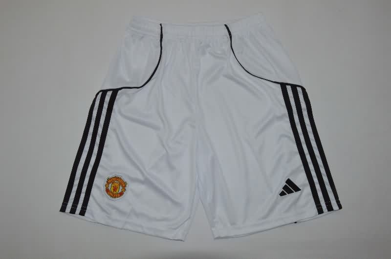Kids Manchester United 25/26 Home Long Sleeve Soccer Jersey And Shorts