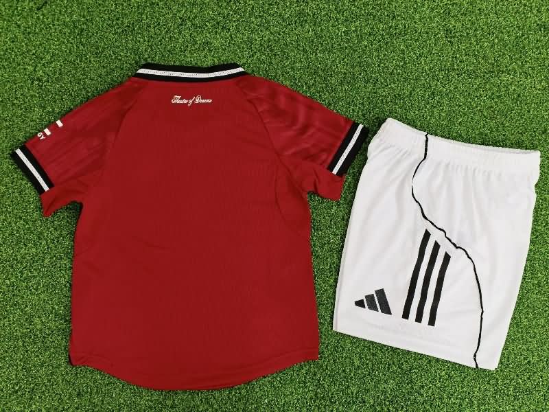 Kids Manchester United 25/26 Home Soccer Jersey And Shorts (Player)