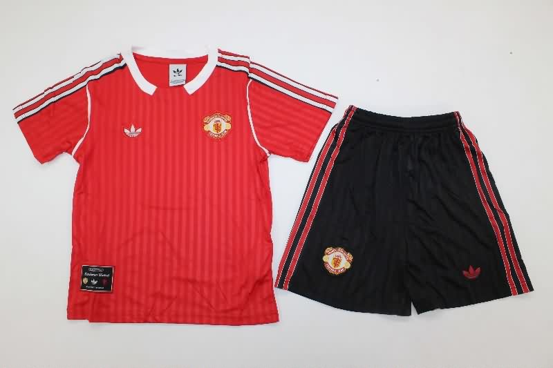 Kids Manchester United 25/26 Red Soccer Jersey And Shorts