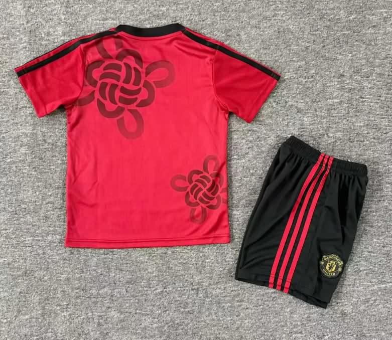 Kids Manchester United 25/26 Special Soccer Jersey And Shorts 02