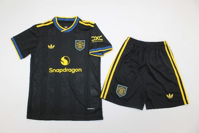 Kids Manchester United 25/26 Third Soccer Jersey And Shorts
