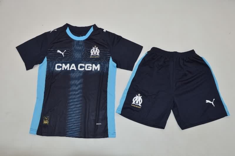 Kids Marseilles 25/26 Away Soccer Jersey And Shorts Kids Marseilles 25/26 Away Soccer Jersey And Shorts