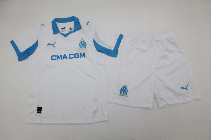 Kids Marseilles 25/26 Home Soccer Jersey And Shorts