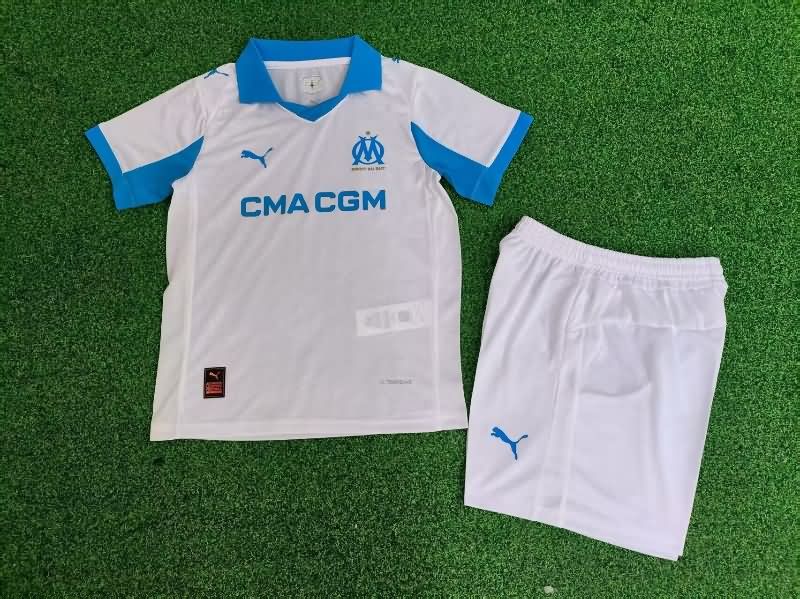 Kids Marseilles 25/26 Home Soccer Jersey And Shorts (Player)