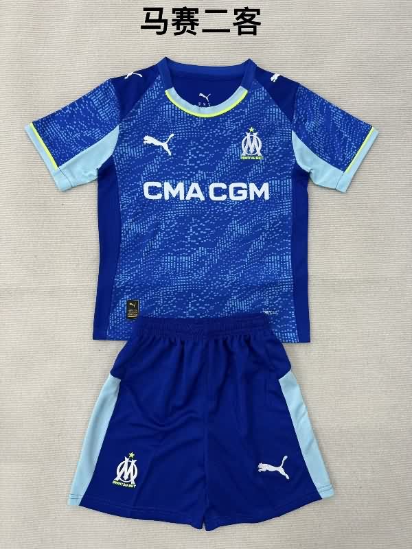 Kids Marseilles 25/26 Third Soccer Jersey And Shorts