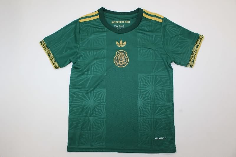 Kids Mexico 2025 Gold Cup Green Soccer Jersey And Shorts