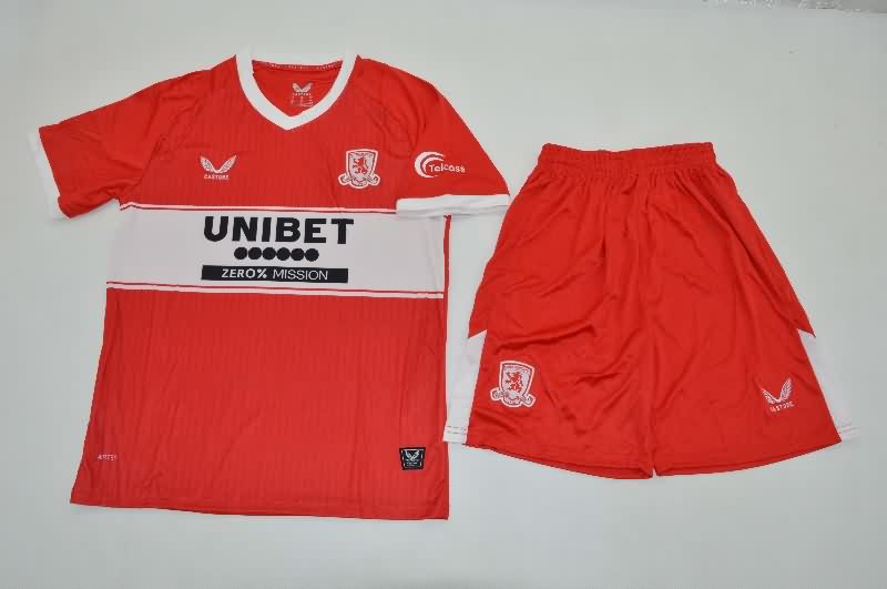 Kids Middlesbrough 25/26 Home Soccer Jersey And Shorts