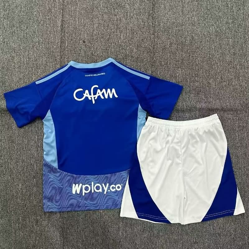 Kids Millonarios 2025 Home Soccer Jersey And Shorts