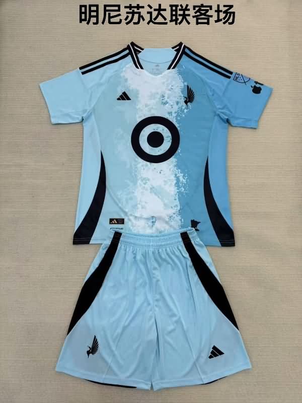 Kids Minnesota United 2025 Away Soccer Jersey And Shorts