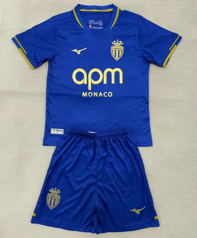 Kids Monaco 25/26 Away Soccer Jersey And Shorts
