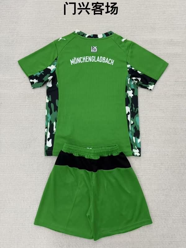 Kids Monchengladbach 25/26 Away Soccer Jersey And Shorts