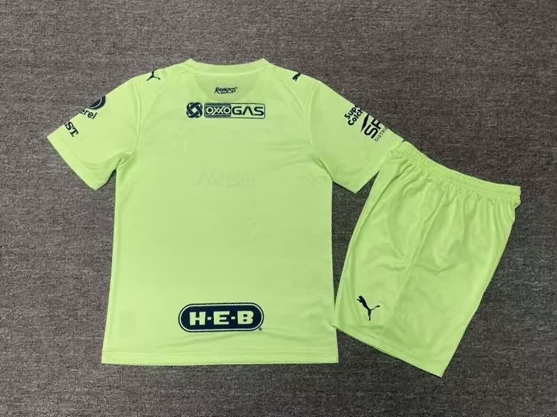 Kids Monterrey 25/26 Goalkeeper Green Soccer Jersey And Shorts