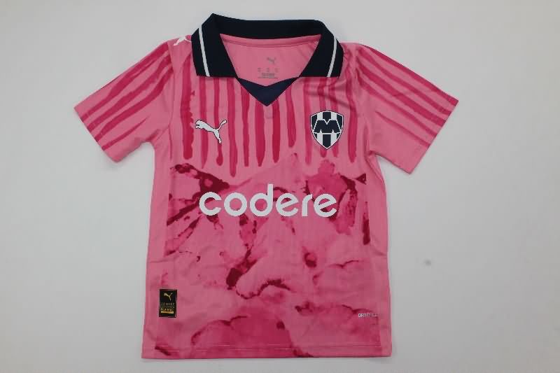 Kids Monterrey 2025 Club World Cup Goalkeeper Pink Soccer Jersey And Shorts