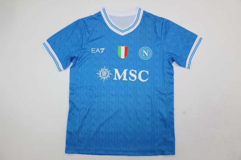 Kids Napoli 25/26 Home Soccer Jersey And Shorts