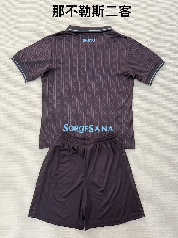 Kids Napoli 25/26 Third Soccer Jersey And Shorts