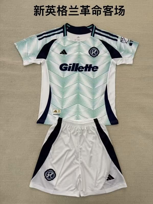 Kids New England 2025 Away Soccer Jersey And Shorts