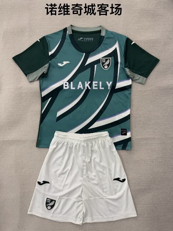 Kids Norwich 25/26 Away Soccer Jersey And Shorts