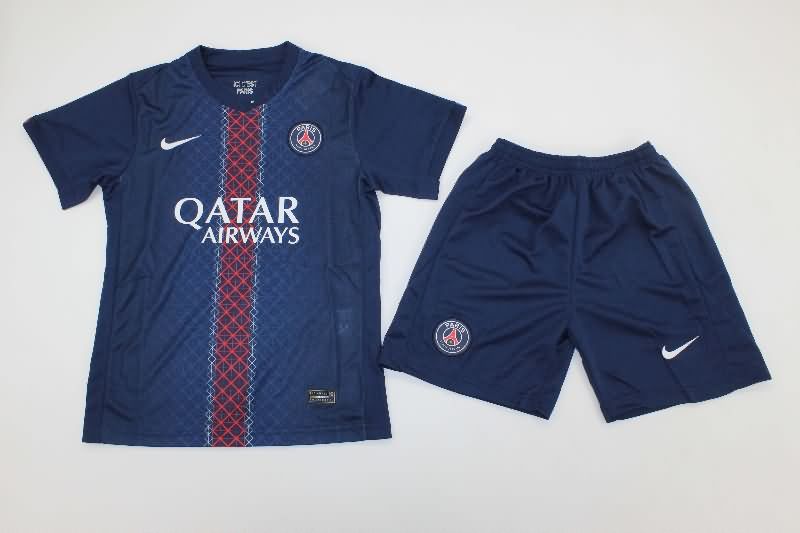 Kids Paris St German 25/26 Home Soccer Jersey And Shorts